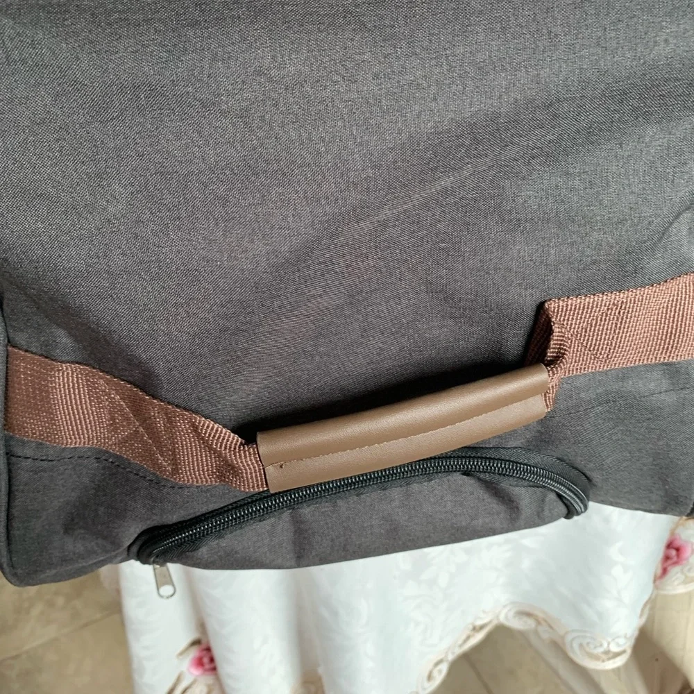 New Gray and Brown Men's rolling duffel Bag